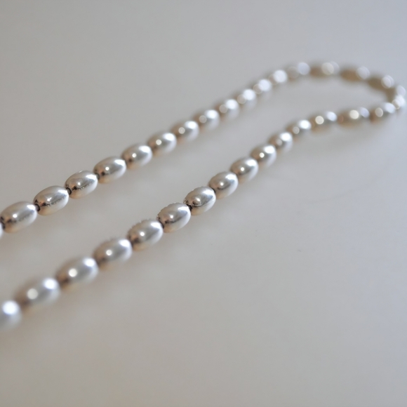 Italian 925 Silver Beaded Necklace - Picture 5 of 10
